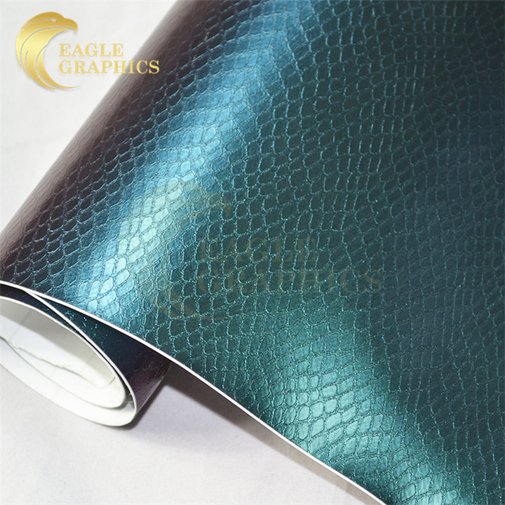 Purple green snake chameleon skin car decor sticker printed bubble