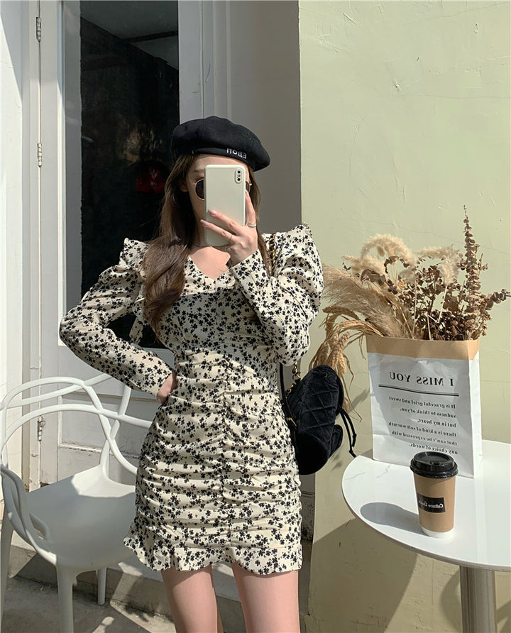 Long dress dovetail green shorts solid casual designs v neck velvet women dress