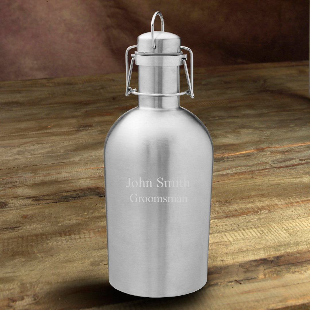 Personalized insulated stainless steel beer growler home brewing