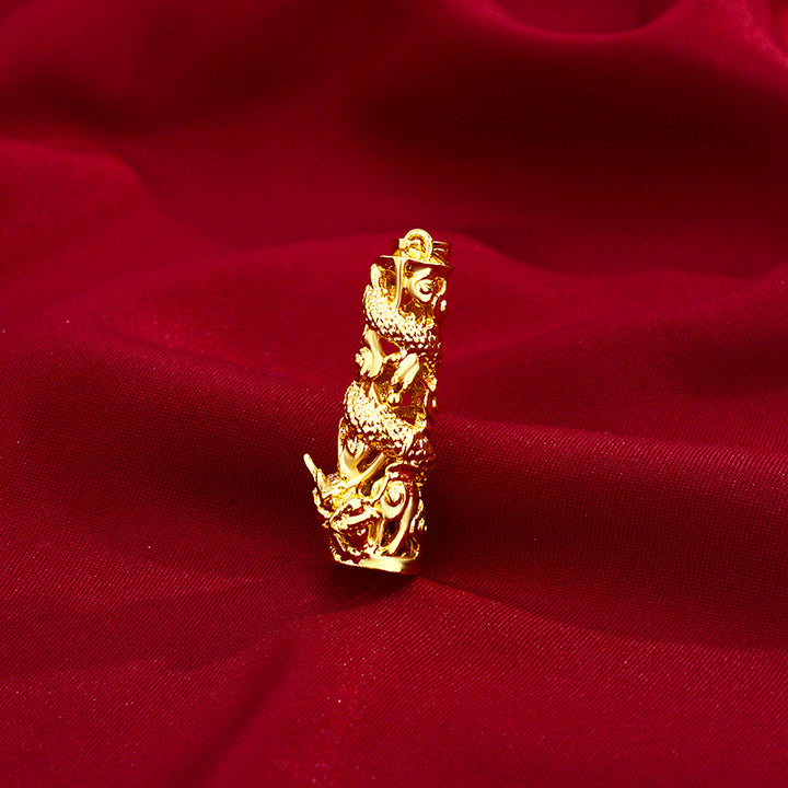 Dragon pattern gold 14k pendant for women fine jewelry