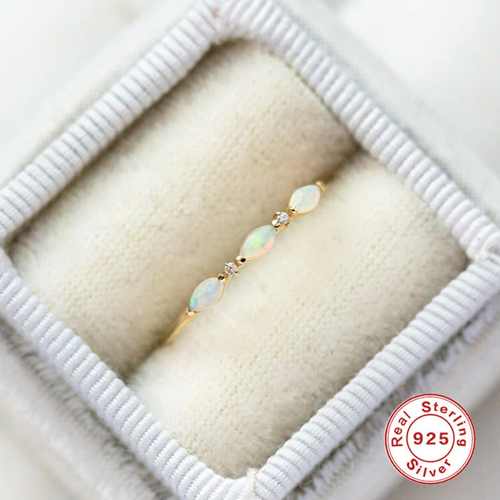 Classic gold vermeil sterling silver opal womens jewelry gemstone ring