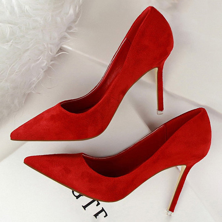 Apparel & Accessories > Shoes fashion pump high heels casual pointed toe