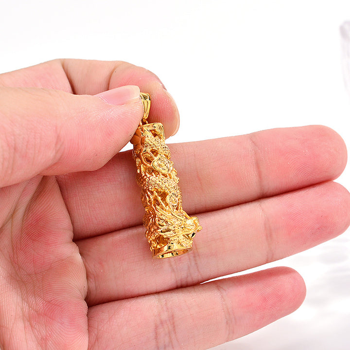 Dragon pattern gold 14k pendant for women fine jewelry