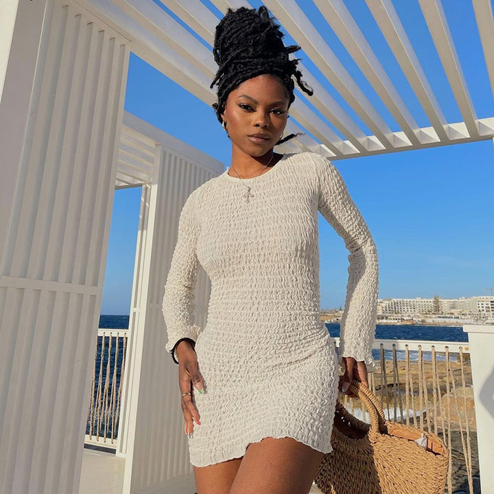 Casual mini stripe womens dress new arrival