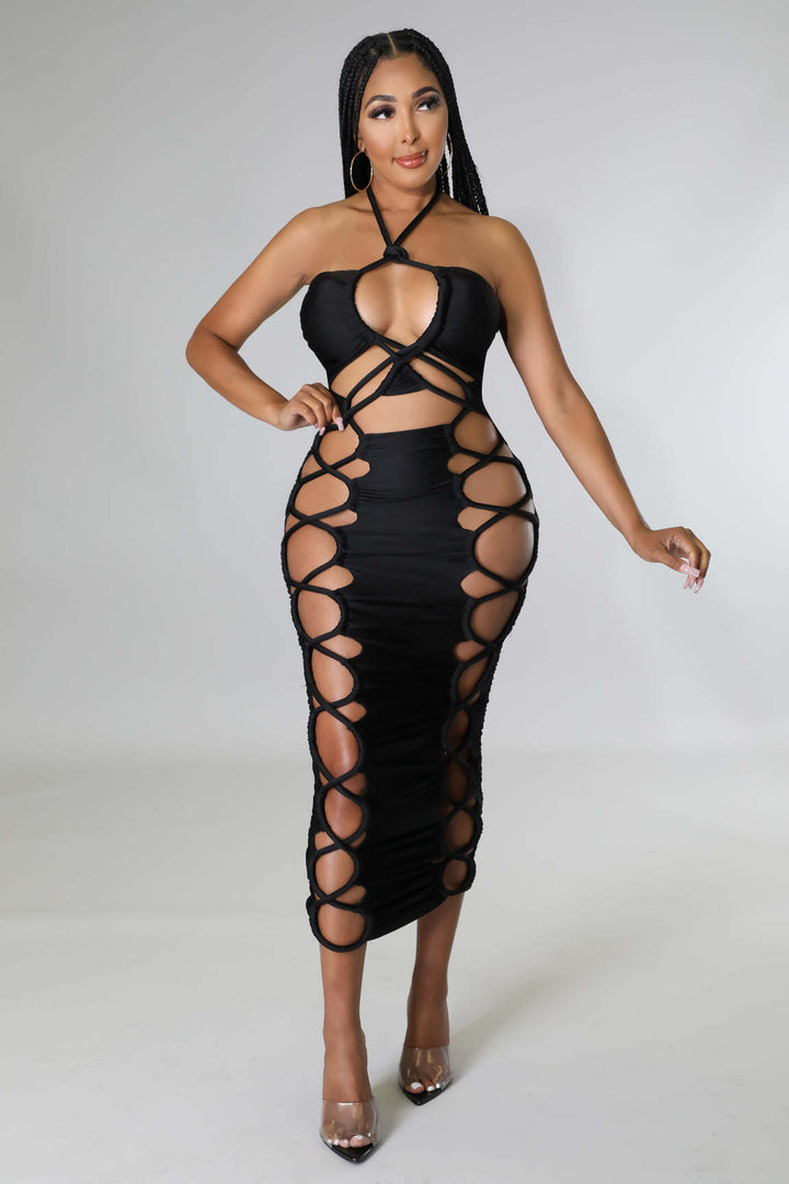 Backless halter plus size casual women night party dress