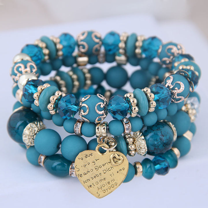 4 pcc resin beads crystal stone bracelets for women