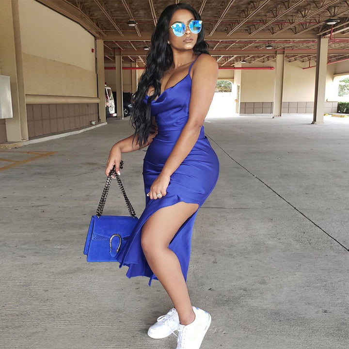 2022 new arrivals party wear halter women bodycon dress stylish