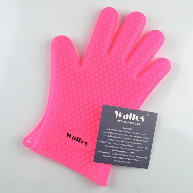 Silicone Oven Kitchen Glove Heat Resistant Thick BBQ Grill Glove Oven Mitts