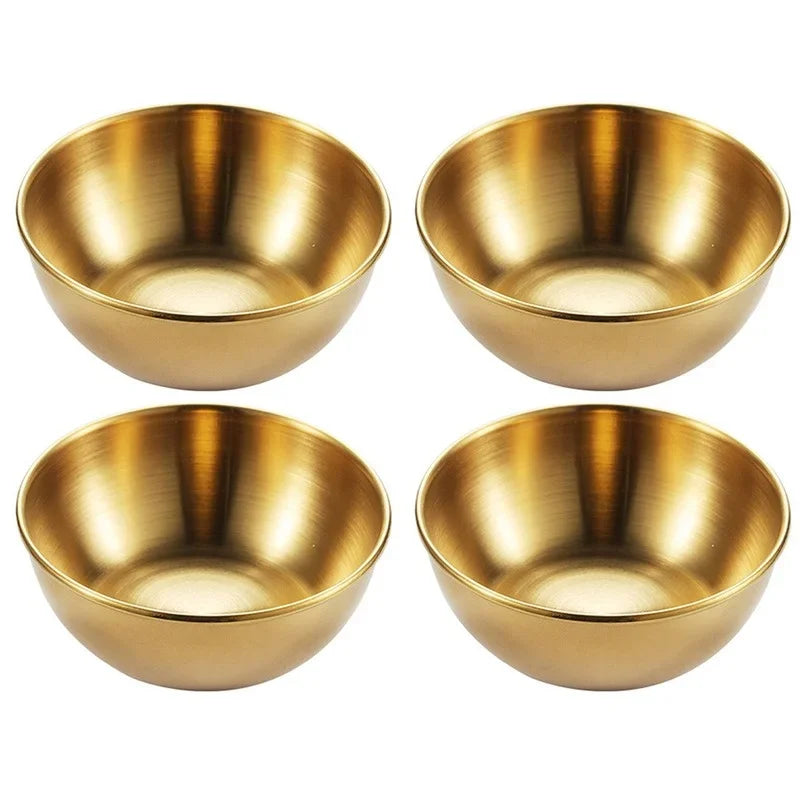 4pcs 2pcs Stainless Steel Golden Serving Dish Sets Kitchen Tableware