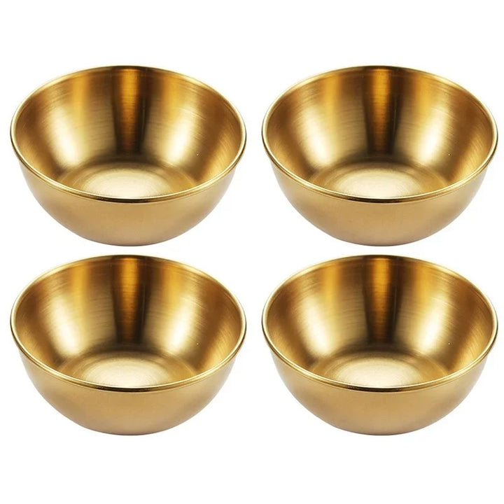 4pcs 2pcs Stainless Steel Golden Serving Dish Sets Kitchen Tableware