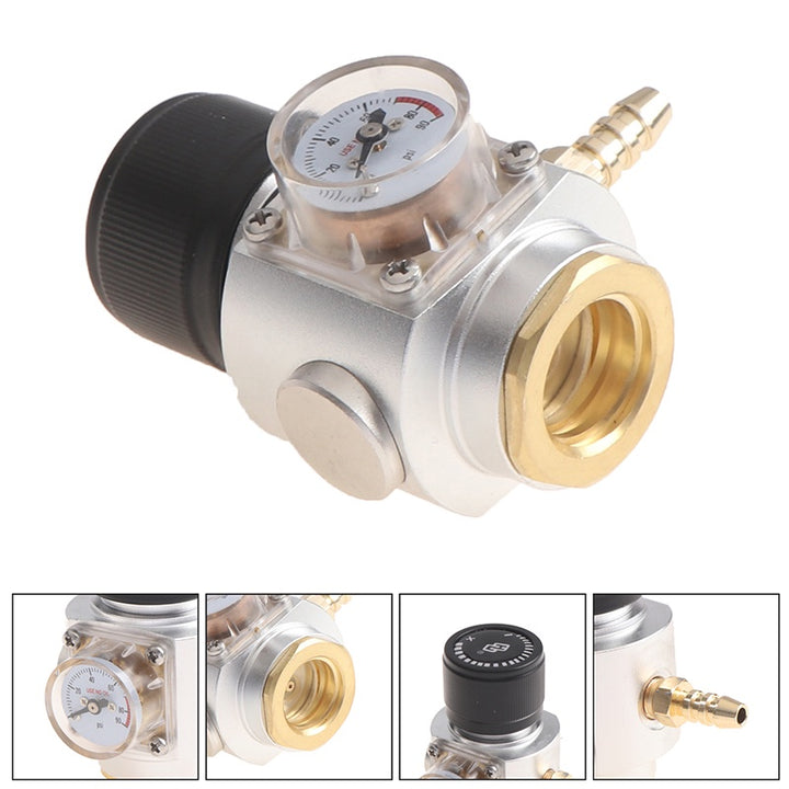 Mini Co2 Gas Regulator 0-90 PSI Keg Charger With 8mm Barb for Beer Wine Making &amp; Carbonated Soda Water