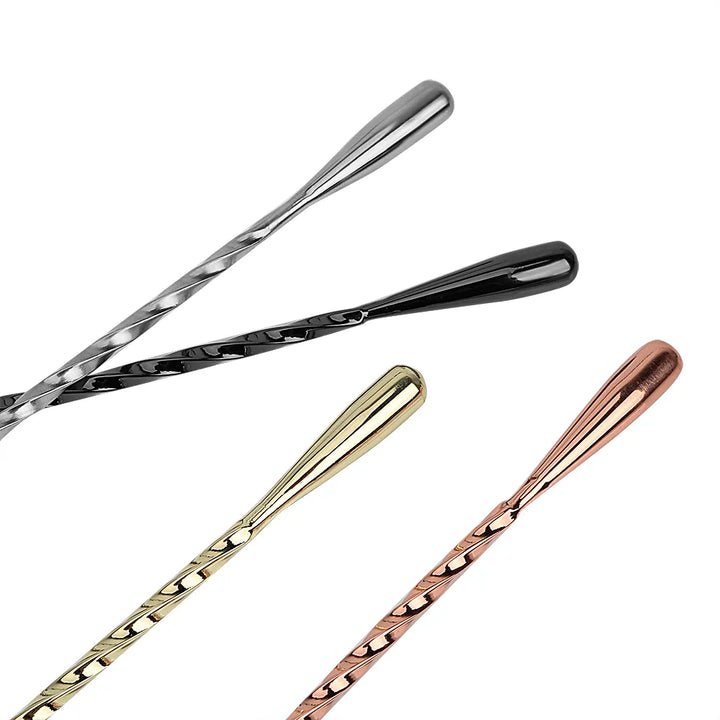 30/40cm Stainless Steel Stir Bar Spoon Spiral Pattern  Bar Tool