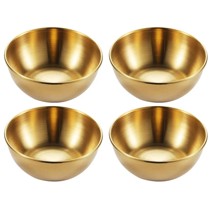 4pcs 2pcs Stainless Steel Golden Serving Dish Sets Kitchen Tableware