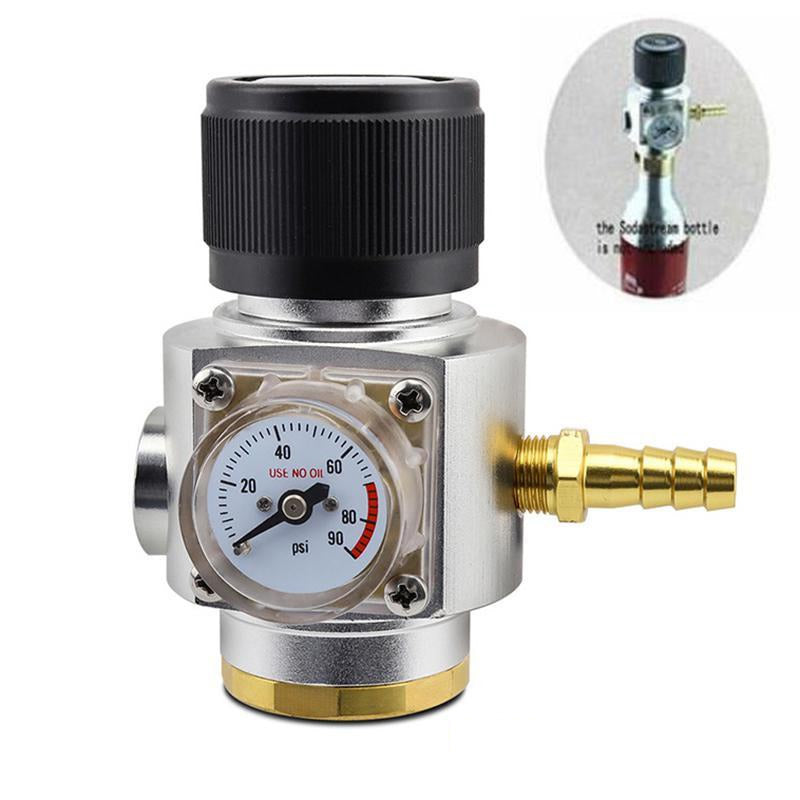 Mini Co2 Gas Regulator 0-90 PSI Keg Charger With 8mm Barb for Beer Wine Making &amp; Carbonated Soda Water