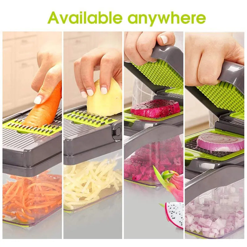 Multifunction Kitchen Cutter Garlic Press Steel Blade Peeler Carrot Grater