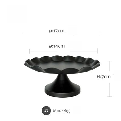 Luxury Party Decor Black Cake Stand Cupcake Tray Wave Edge Design