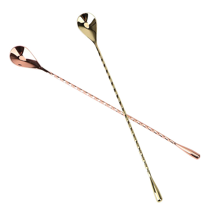 30/40cm Stainless Steel Stir Bar Spoon Spiral Pattern  Bar Tool