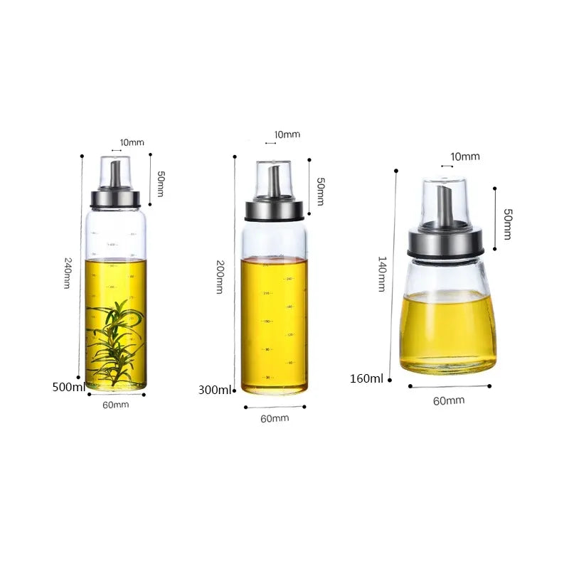 Cooking Seasoning Oil Glass Storage Bottle Dispenser for Kitchen