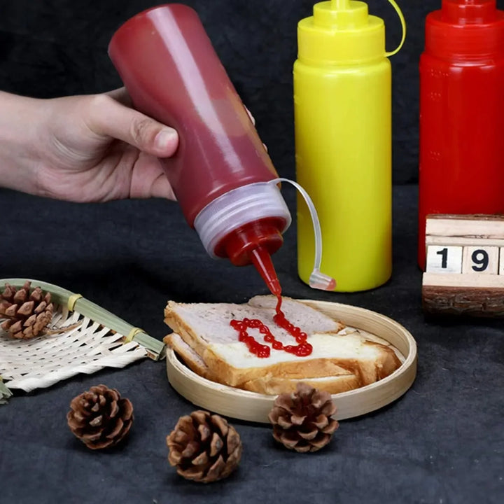 480ml Food Squeeze Bottles Condiment Dispenser Ketchup Mustard Kitchen Gadgets