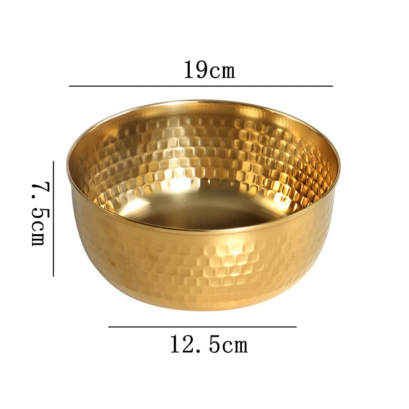 Stainless Steel Hammered Basin Thickened Fruit Mixing Bowl Kitchen Tableware