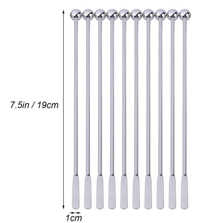 5Pcs 19cm Stainless Steel Cocktail Stirrers Swizzle Drink Mixer Bar Muddler