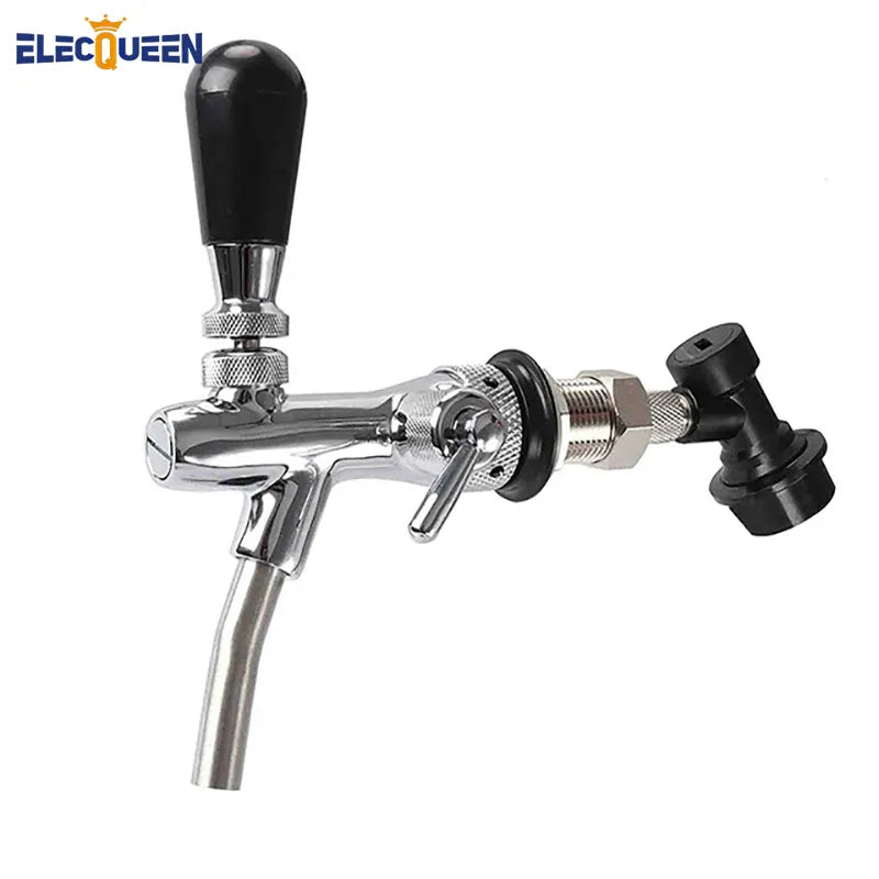 Beer Tap Adjustable Faucet With Chrome Plating, Homebrewing Tap With Ball Lock