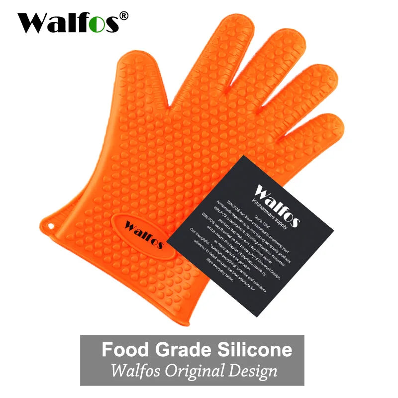 Silicone Oven Kitchen Glove Heat Resistant Thick BBQ Grill Glove Oven Mitts