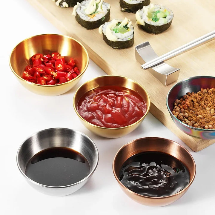 4pcs 2pcs Stainless Steel Golden Serving Dish Sets Kitchen Tableware