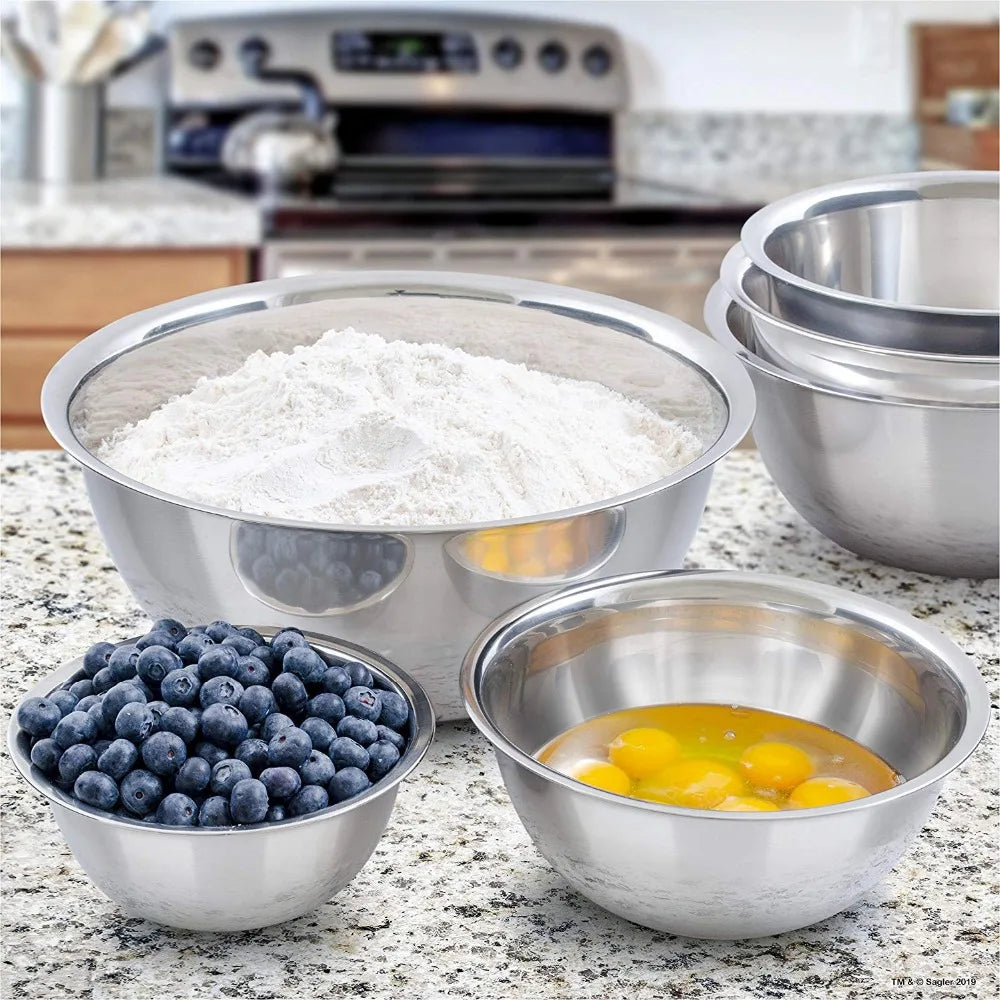 Stainless Steel Mixing Bowls Non Slip Nesting Whisking Kitchen Mixing Bowls Set