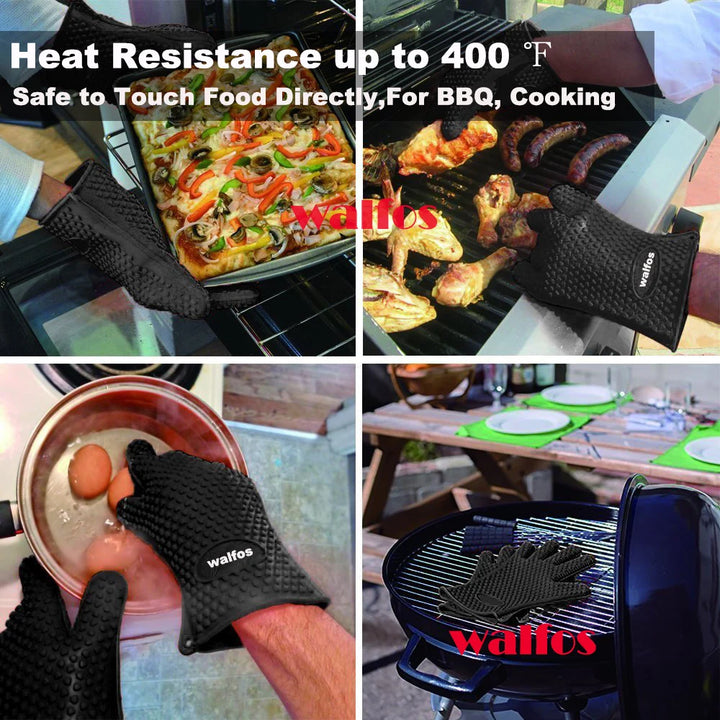 Silicone Oven Kitchen Glove Heat Resistant Thick BBQ Grill Glove Oven Mitts