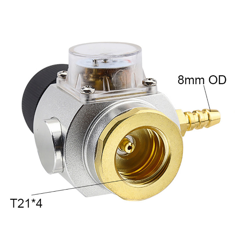 Mini Co2 Gas Regulator 0-90 PSI Keg Charger With 8mm Barb for Beer Wine Making &amp; Carbonated Soda Water