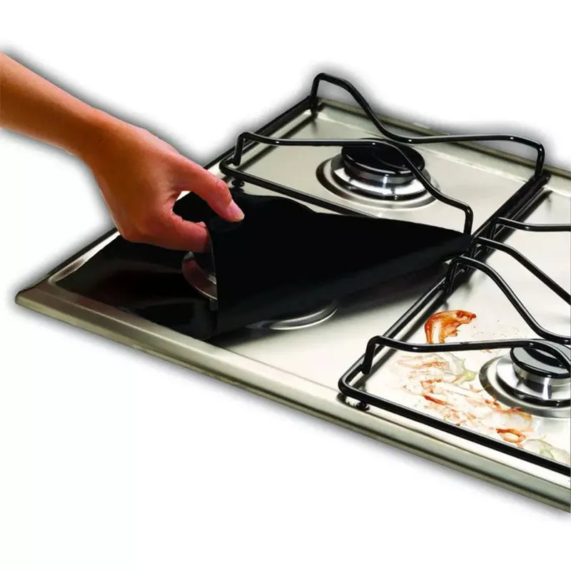 1/4pc Liner Gas Stove Protector Kitchen Accessories Mat Cooker Cover