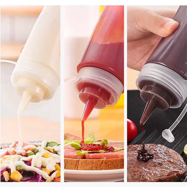 480ml Food Squeeze Bottles Condiment Dispenser Ketchup Mustard Kitchen Gadgets