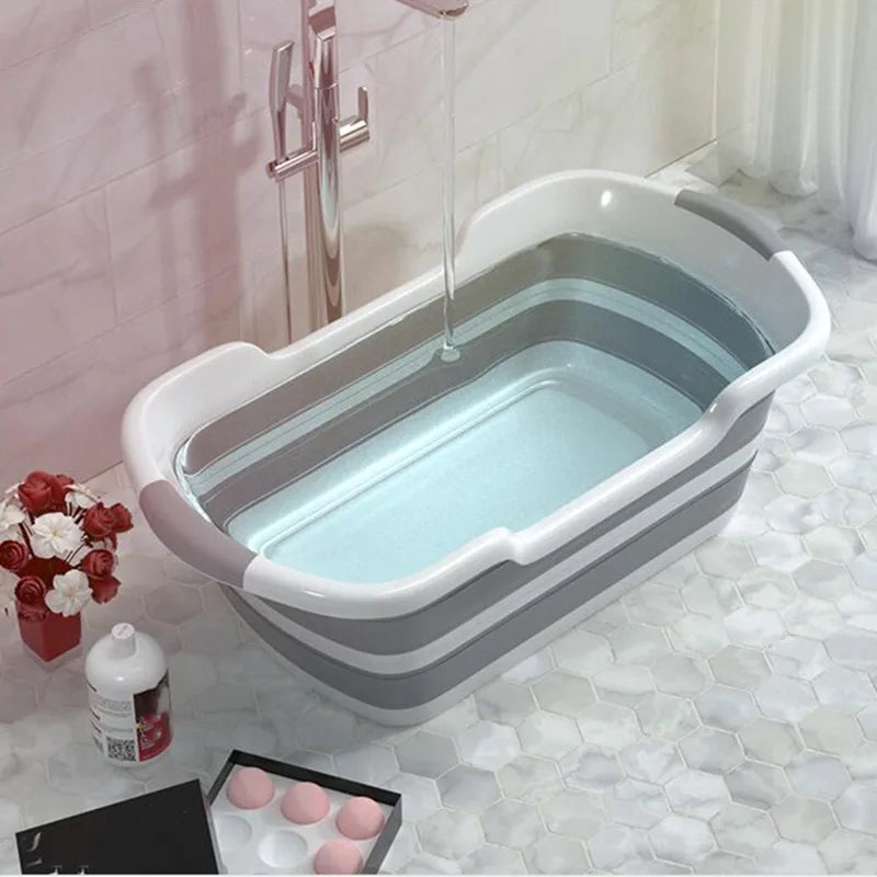 Folding Baby Bathtub Portable Silicone Non-Slip Newborn Accessorie