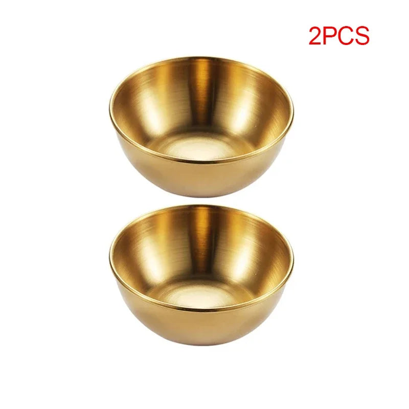 4pcs 2pcs Stainless Steel Golden Serving Dish Sets Kitchen Tableware