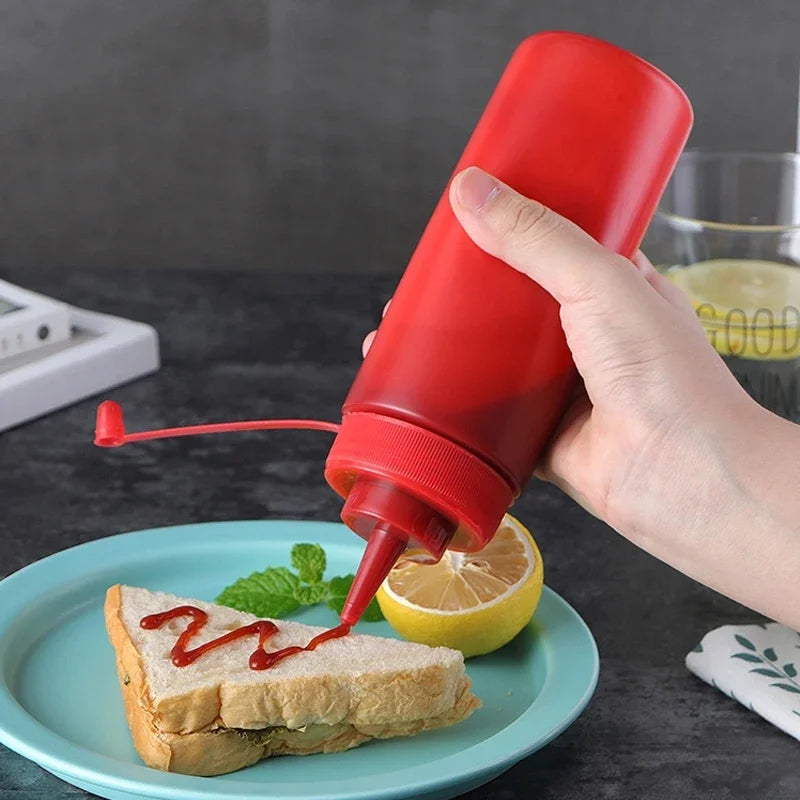 480ml Food Squeeze Bottles Condiment Dispenser Ketchup Mustard Kitchen Gadgets