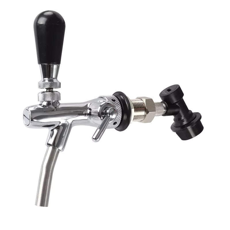 Beer Tap Adjustable Faucet With Chrome Plating, Homebrewing Tap With Ball Lock