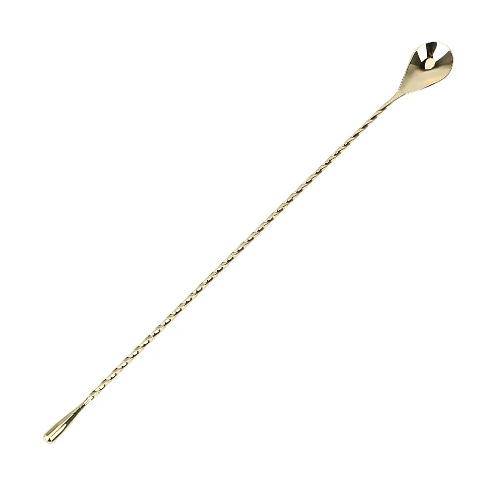 30/40cm Stainless Steel Stir Bar Spoon Spiral Pattern  Bar Tool