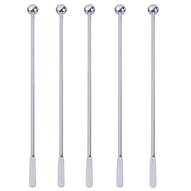 5Pcs 19cm Stainless Steel Cocktail Stirrers Swizzle Drink Mixer Bar Muddler