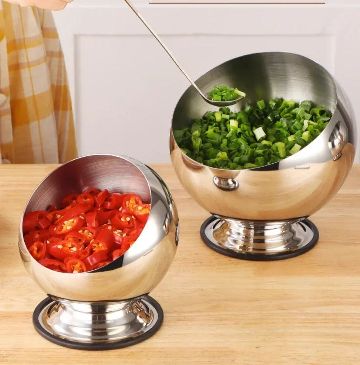 Stainless Steel Oblique Mouthed Sauce Bowl With Lid