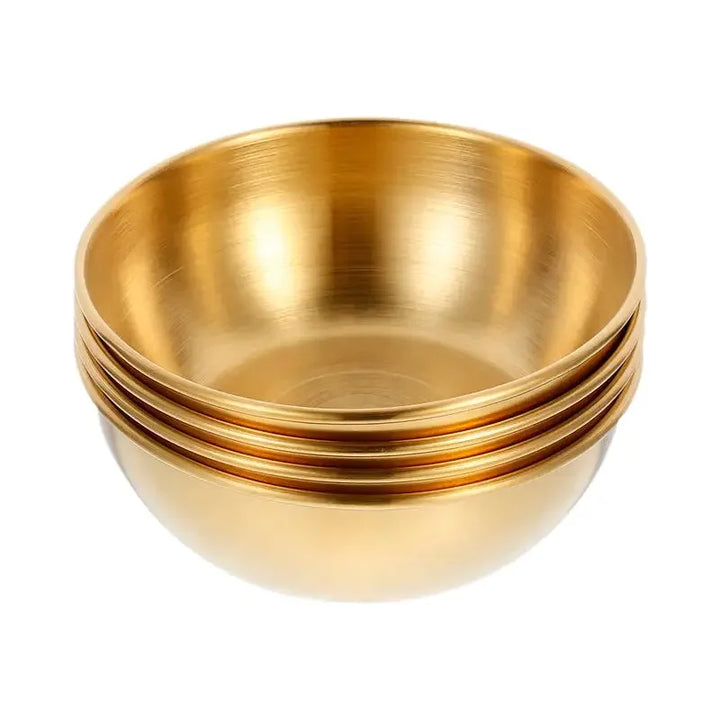 4pcs 2pcs Stainless Steel Golden Serving Dish Sets Kitchen Tableware