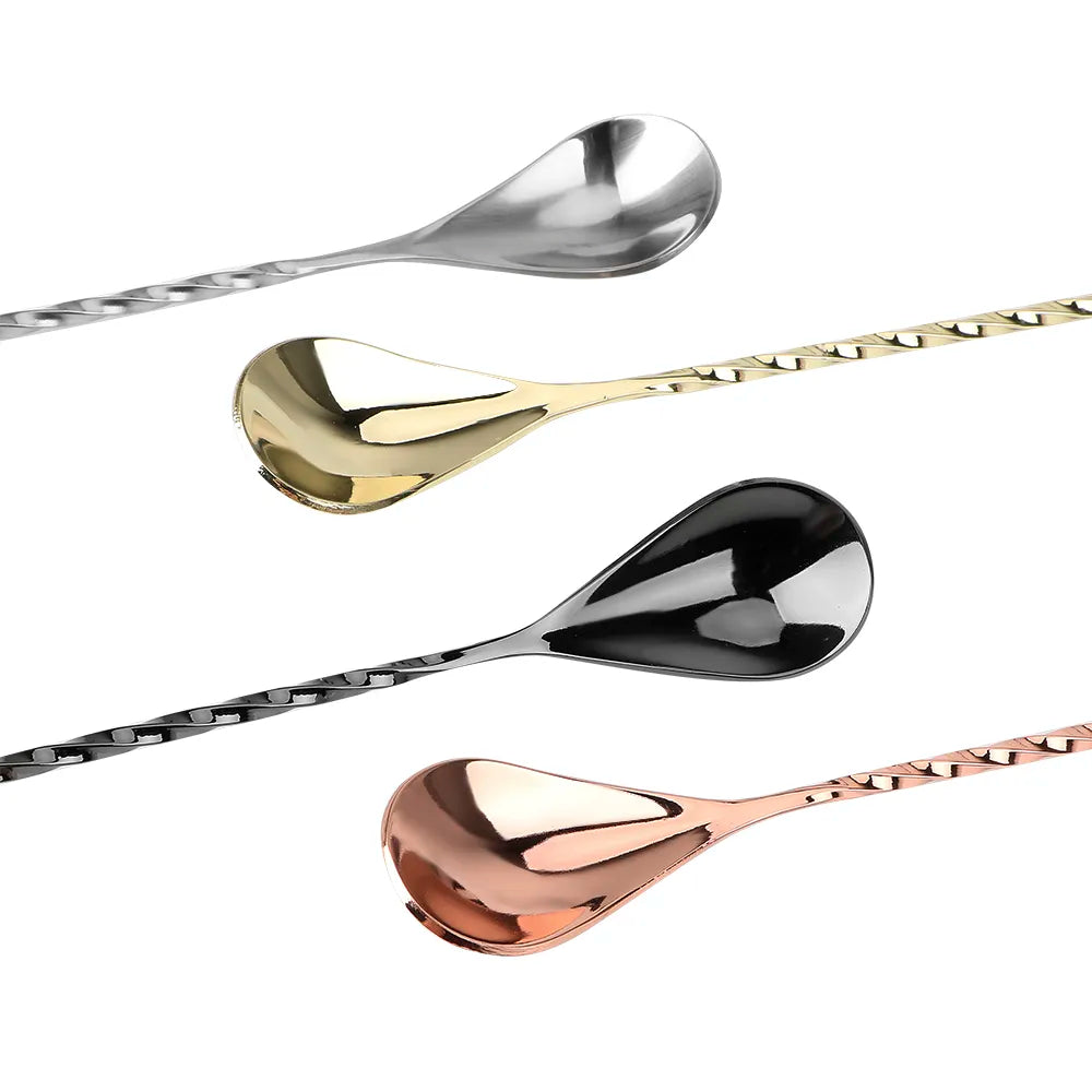 30/40cm Stainless Steel Stir Bar Spoon Spiral Pattern  Bar Tool