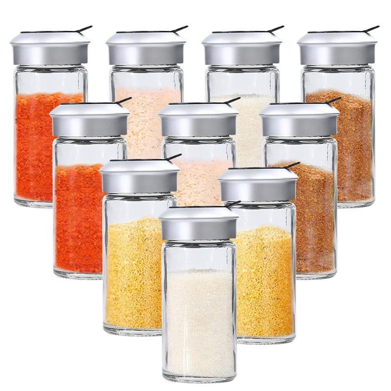 10pcs 8pcs 1pc transparent glass kitchen gadgets spice pepper shaker spice ja