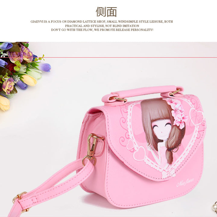 KAMIDA Fashion Cartoon Kids Handbags Purse Little Girls Leather Crossbody Hand Bags PU Mini Shoulder Bag for Children Gift