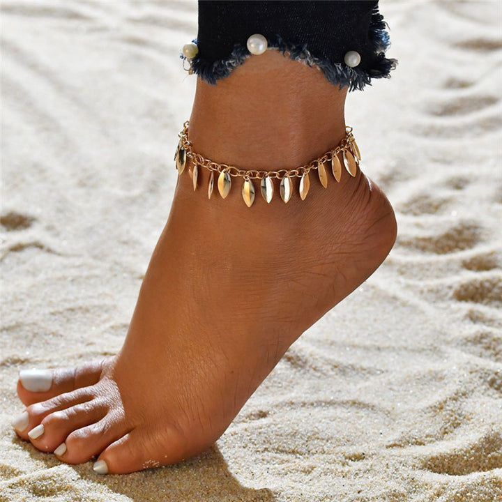 Wholesale Chain Anklet on the Leg Foot Bracelet Women Simple Slim Adjustable Wire Ankle Summer Beach Jewellery