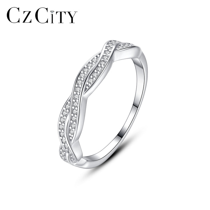 Zircon luxury fashion silver sterling jewelry woman wedding ring