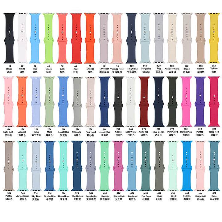 Color sports soft 38mm silicone men and women 42mm apple watch band