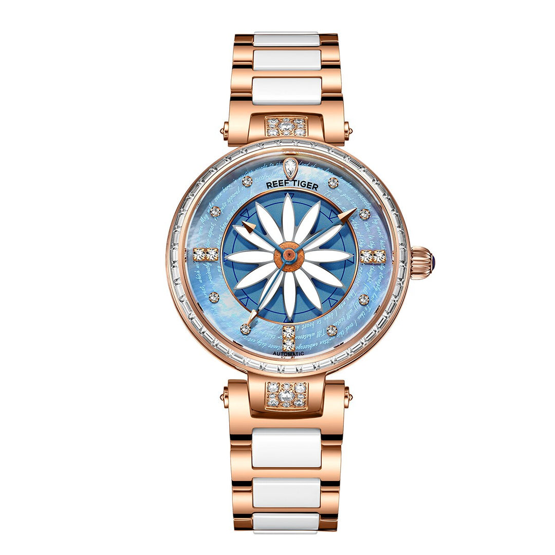 Fashion lily women watch diamonds bezel full stainless steel watch