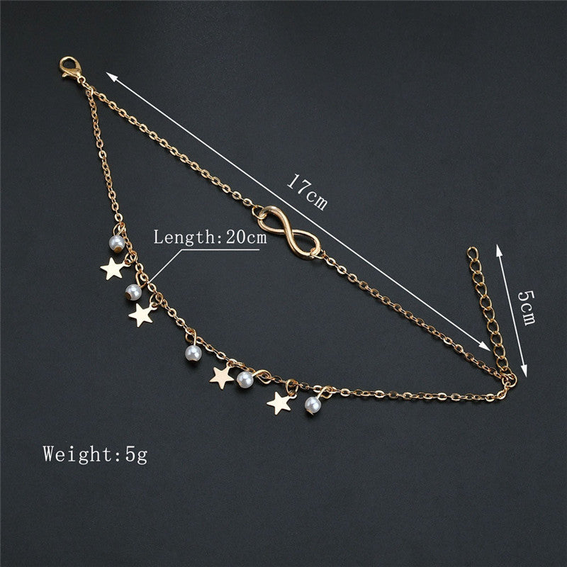 Wholesale Chain Anklet on the Leg Foot Bracelet Women Simple Slim Adjustable Wire Ankle Summer Beach Jewellery