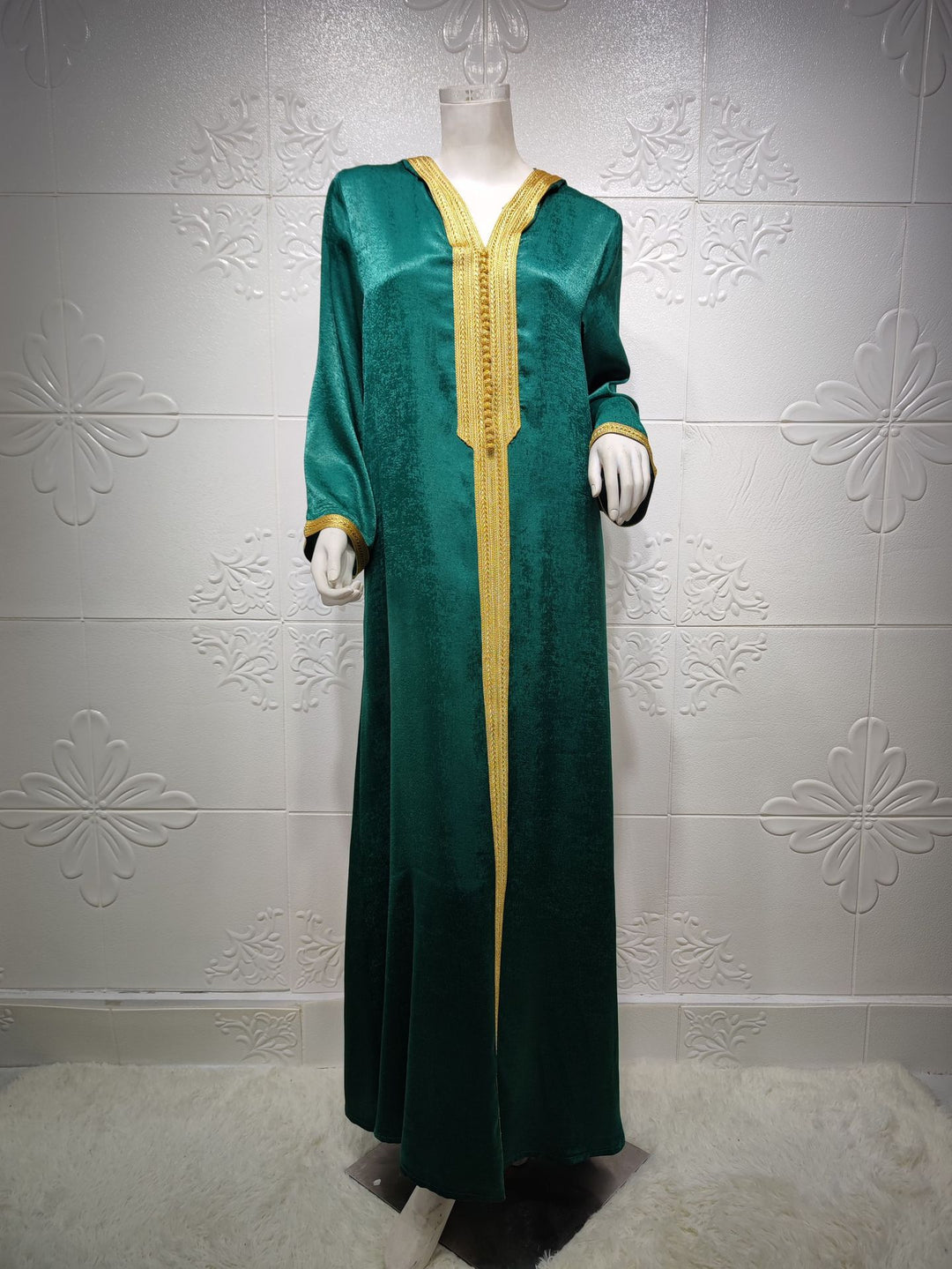 Maxi dress womenS v neck long sleeve jalabiya islamic clothing